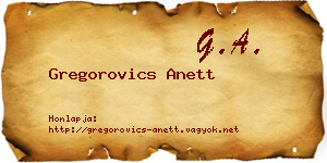 Gregorovics Anett névjegykártya